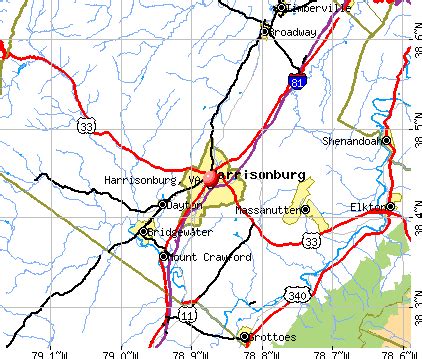 gw manis: Harrisonburg Virginia Map