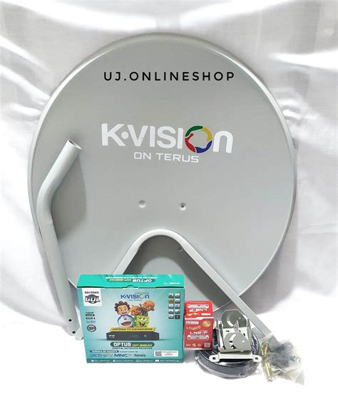 Parabola Kvision 60 Cm Full Set Paket Receiver Optus Parabola Full