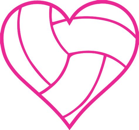 Volleyball Heart Decal 275″ Whiteblack 1 Per Sheet Volleyball Clip