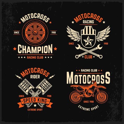 Plantilla De Conjunto De Logotipo De Motocross Vector Gratis