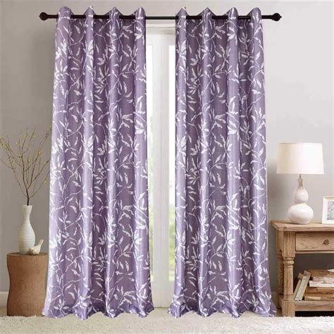 Perfect Purple Flower Curtains For A Blue Bedroom