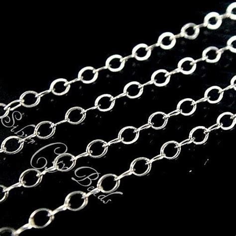 925 Sterling Silver Chain Bulk Flat Cable Chain Wholesale Etsy