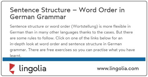 German Sentence Structure Chart: A Visual Reference of Charts | Chart ...