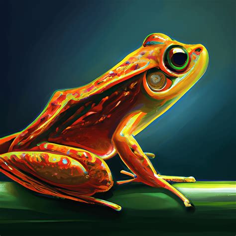 Hyper Realistic Shiny Frog Painting · Creative Fabrica