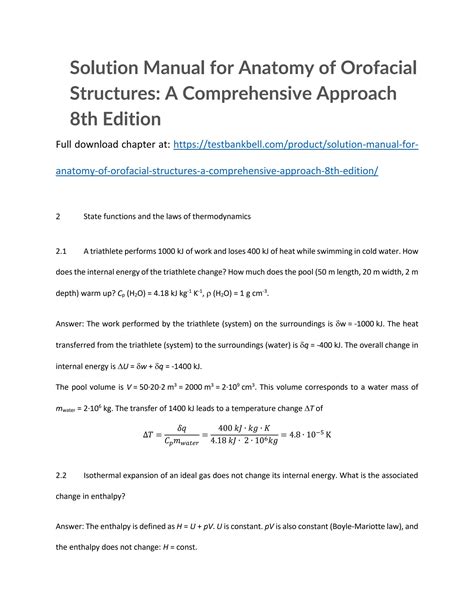 Solution Manual For Anatomy Of Orofacial Structures A Comprehensive