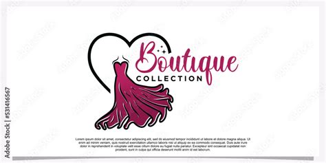 Fashion logo design with dress fashion logo art vector logo template ...