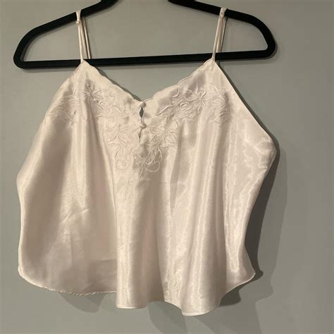 White Satin Lingerie Top Cami Depop