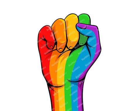 Gay Fist Pride Symbol Rainbow Flag LGBT Pride Rights Power | Etsy