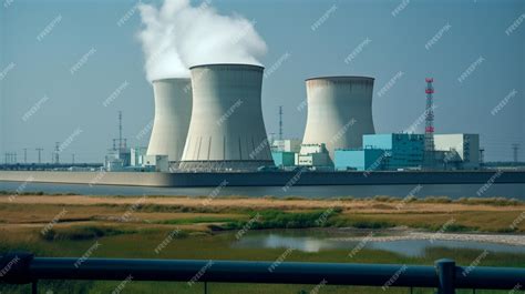 Premium Photo | A nuclear plant in the water