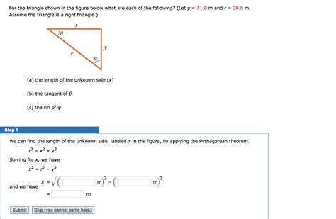 Solved For The Triangle Shown In The Figure Below What Ar Chegg