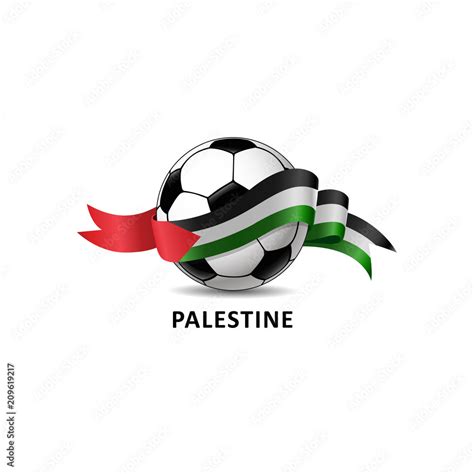 Football ball with palestine flag colorful trail. Vector illustration ...