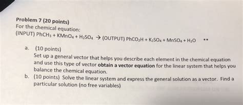 Solved Problem Points For The Chemical Equation Chegg