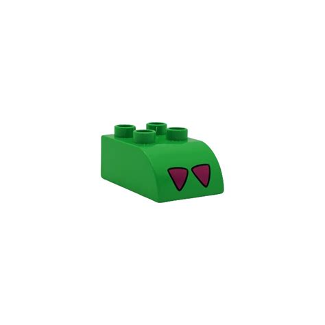 Lego Duplo Brick X With Curved Top With Pink Triangles Comes