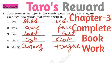 Taro S Reward Class 6 English Ch 3 NCERT Complete Book Work