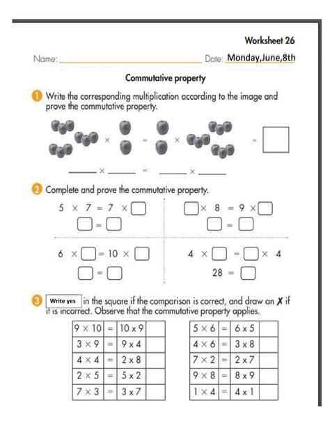 Commutative Multiplication Worksheets - Free Printable