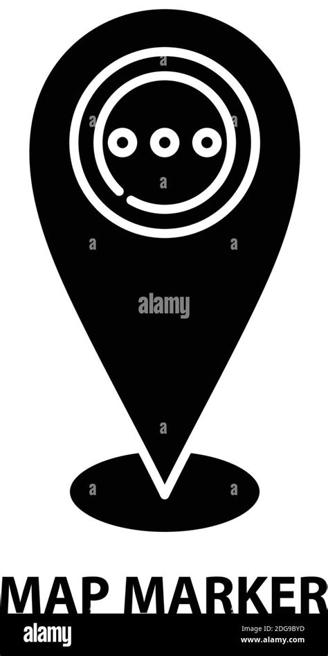 Icono De Marcador De Mapa Signo De Vector Negro Con Trazos Editables