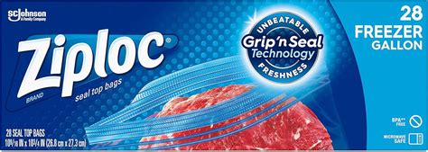 Ziploc Freezer Bags With New Grip N Seal Technology Gallon 28 Count