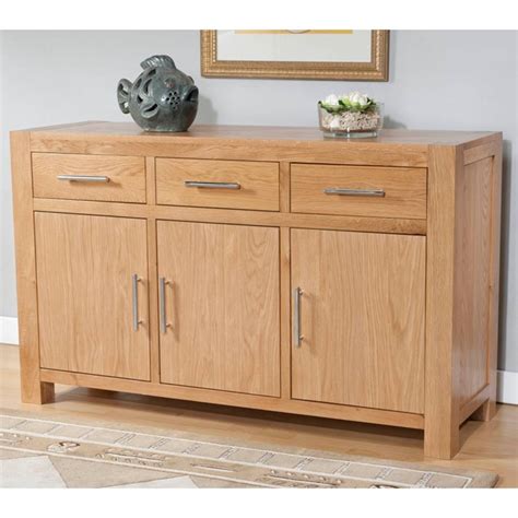 Birstall Oak Modern Range Sideboard With Drawers And Doors Birstall