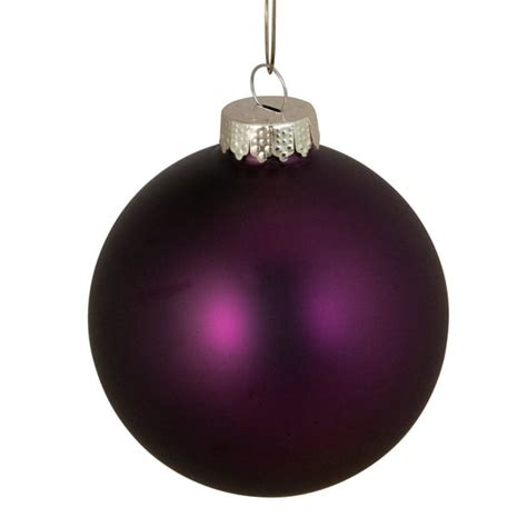 8ct Matte Purple Glass Ball Christmas Ornaments 325 80mm