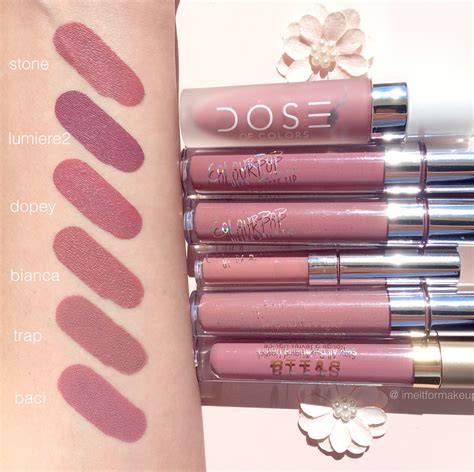 Mauve Liquid lipstick Swatch Comparisons – i m e l t f o r m a k e u p