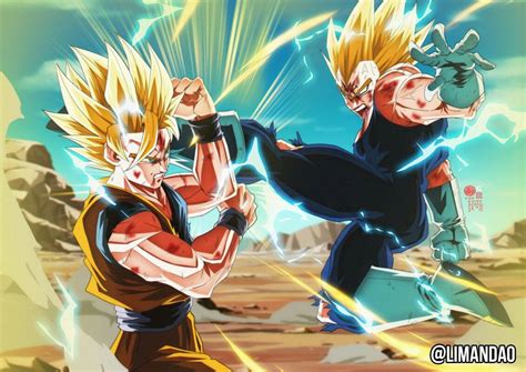 Pin De ķ 凯撒 En Dragonๅาball Goku Y Vegeta Peleando Personajes De Dragon Ball Goku Y Vegeta