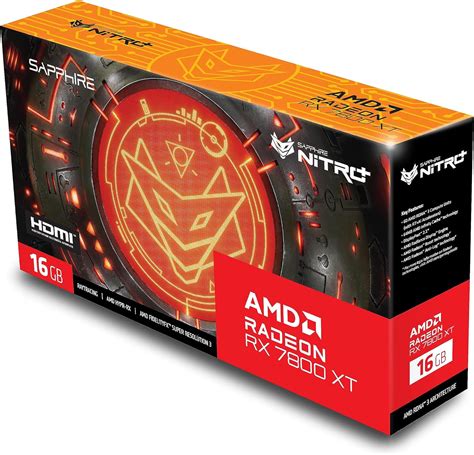 Sapphire 11330 01 20g Nitro Amd Radeon Rx 7800 Xt Tarjeta Gráfica Para Juegos Con 16 Gb Gddr6