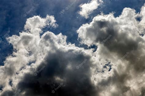 Premium Photo | Blue sky with clouds in sunny weather