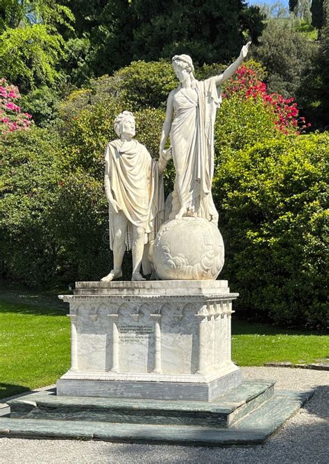 Monument To Dante And Beatrice In The Gardens Of The Villa Melzi In