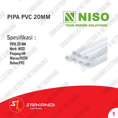 Jual Pipa Pvc 20mm Niso Conduit Pipa Listrik Pipa Kran Pipa Cctv