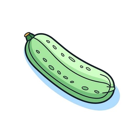 Vector De Un Vector De Icono Plano De Un Pepino Verde Sobre Un Fondo