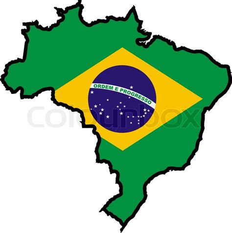 Map In Colors Of Brazil Stock Vector Colourbox