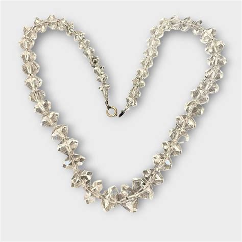 vintage art deco rock crystal bead necklace perfect statement piece