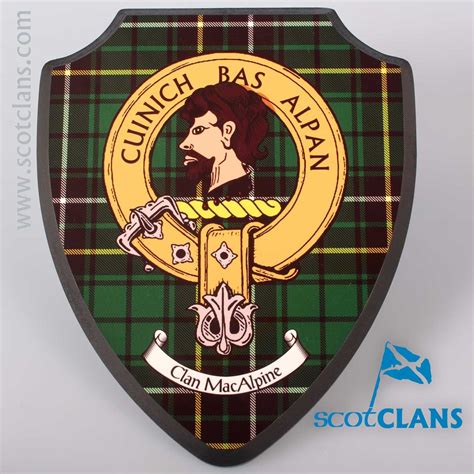 Macalpine Clan Crest And Tartan Printed Wall Plaque Free Worldwide