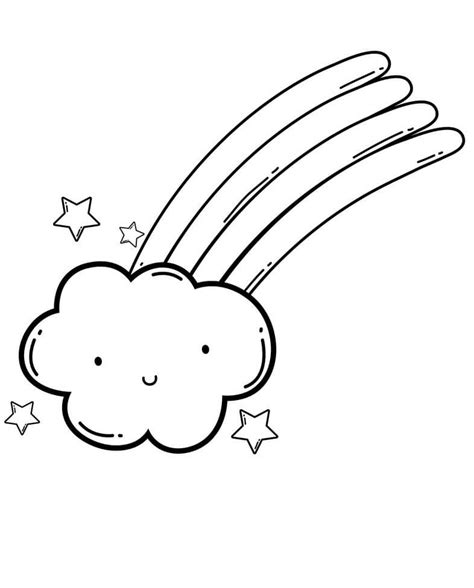 Coloring Pages | Rainbow Cloud Coloring Page