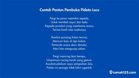 Pantun Pembuka Pidato Lucu Yang Menghibur Bisa Nyairin Suasana