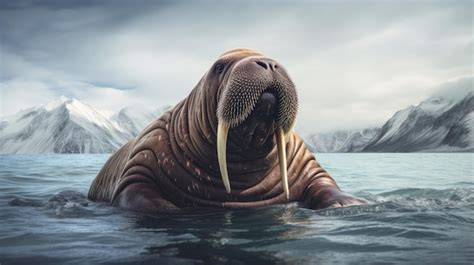 Premium AI Image | A breathtaking shot of a Walrus his natural habitat showcasing his majestic ...