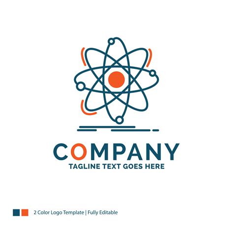 Atom Science Chemistry Physics Nuclear Logo Design Blue And Orange