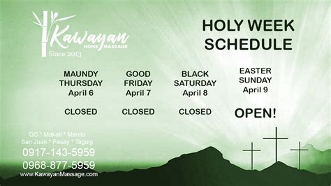 Holy Week 2023 Schedule