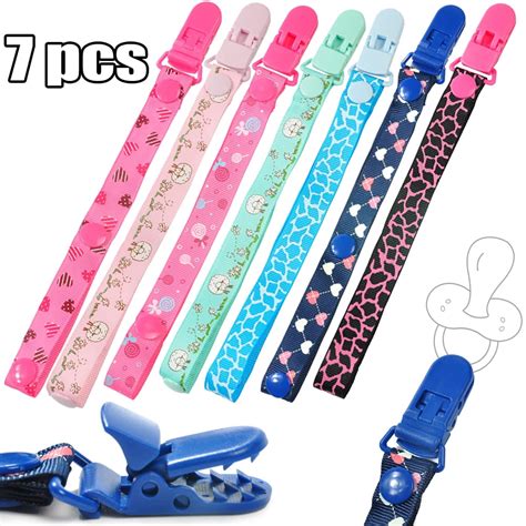 7pcs Baby Pacifier Clip Dummy Holder Straps Soother Chains Clips Fit