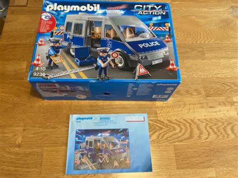 PLAYMOBIL CITY ACTION Police Van 9236 Flashing Lights And Sound Boxed