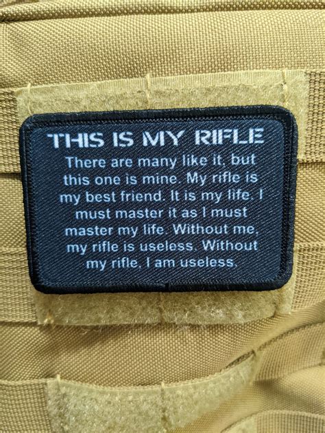 Riflemans Creed Text Usmc Army Military 2x3 Morale Patch With Hook And