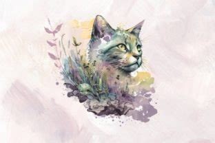 Cute Cat Watercolor Clipart Graphic By Sansakdesign Creative Fabrica