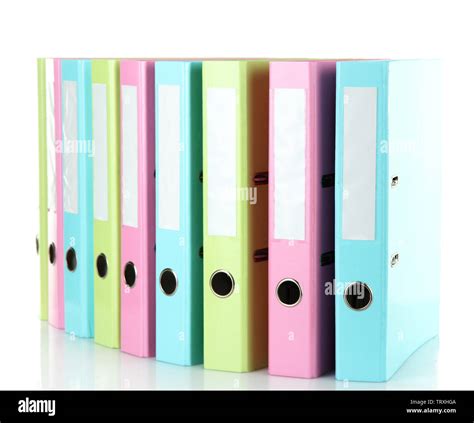 Colorful folders, isolated on white Stock Photo - Alamy