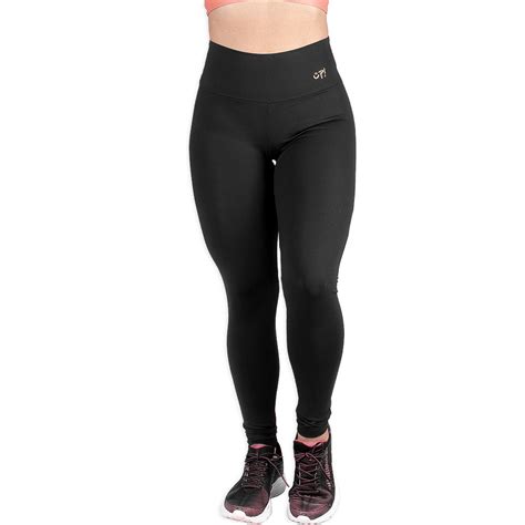 Sportime Cal A Legging Up C S Alto Liso Preto