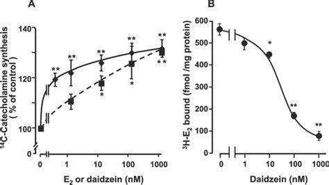 Concentration Response Curves Of E2 And Daidzein For 14 C Catecholamine