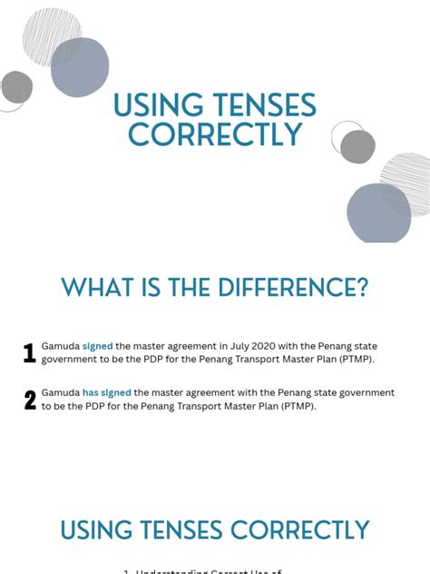 1 Understanding Correct Use Of Tenses Pdf Grammatical Tense