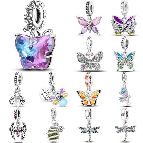 Sterling Silber Schmetterlinge Libellen Insekten Serie Charms