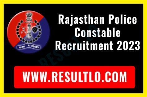 Rajasthan Police Constable Bharti