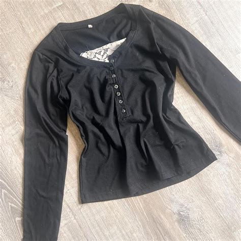 Black Lace Long Sleeve Super cute!! Unfortunately... - Depop