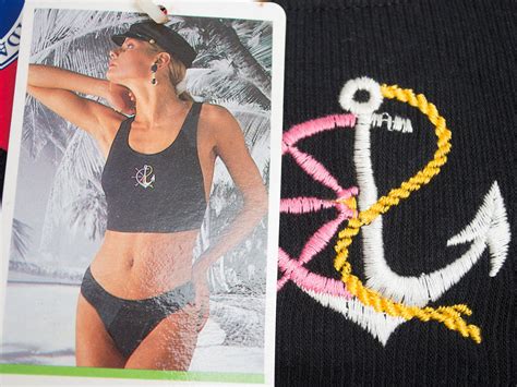 S Bikini Ribbed Cotton Hight Cut NOS Vintage Black Etsy